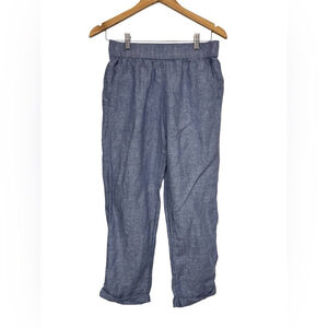 Rachel Roy 100% Linen Pull-On Pants Blue Chambray Size Small